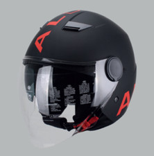 Casco nero con doppia visiera - nero,