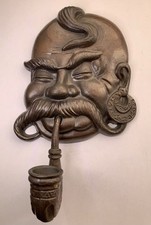 Candeliere vintage da parete in bronzo Taras Bulba cosacco con pipa rame 