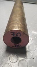Barra Tonda Bronzo Forato D.Est.70mm D.Int.30mm lunghezza 10 cm per  Tornitura