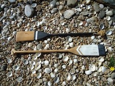 2 X Remi pagaie barca legno nautica spiaggia mare parete esposizione arte Z4