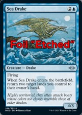 MTG SEA DRAKE FOIL EXC - DRAGHETTO MARINO - MH2 ETCHED EN - MAGIC