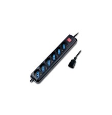 MULTIPRESA ATLANTIS P011-SL3006P-B 6 POSTI Schuko Interruttore Nera