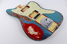 Mjt Ufficiale Custom Vintage Età Nitro Chitarra Corpo Segno Jenny VTJ Blu Righe