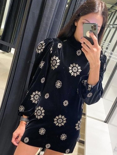 Zara velluto nero centrino - zara,