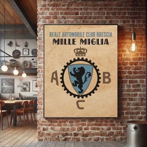 Poster vintage brescia auto - brescia,
