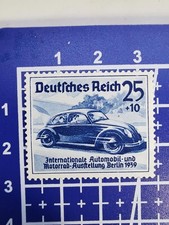 1943 KDF Volkswagen francobollo originale Brezel Maggiolino VW Impero tedesco WW2 WW2