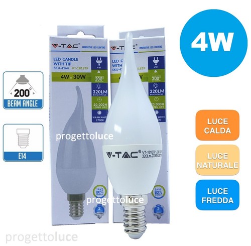 Lampadine led e14 fiamma 4w - 10,