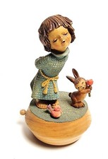 Scatola Musicale In Legno Anri Di Ferrandiz Anni 50 "Tie A Yellow Ribbon"