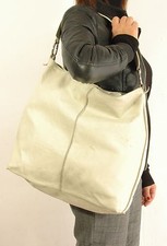 Borsa shopping pelle morbida by "FURLA" originale color crema vintage Bag-Q1