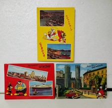 3 CARTOLINE VINTAGE SOGGETTO GENOVA LIGURIA WALT DISNEY SOUVENIR EDIZIONI B.C.