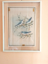 Quadro dipinto a mano su carta,  45x60, doppio vetro, cornice,NUOVO,accetto RESI