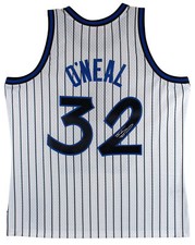 Maglia Magic Shaquille O'Neal firmata bianca M&N 1993-94 HWC Swingman testimone BAS