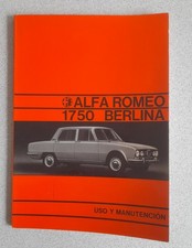 Uso e manutenzione - Alfa Romeo 1750 Berlina in SPAGNOLO