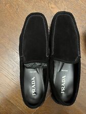 PRADA MOCASSINO CLASSICO UOMO PELLE SCAMOSCIATA NERO TAGLIA 9 E 1/ 2 USATO