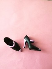 BARBIE MATTEL OUTFIT SCARPE ELEGANTI BLACK PINK SHOES BAMBOLA DRESS NERE ROSA