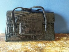 Gucci borsa coccodrillo nera vintage 1965