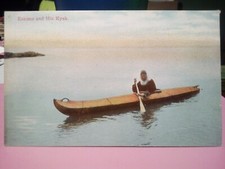 Alaska Eskimo and his kyak