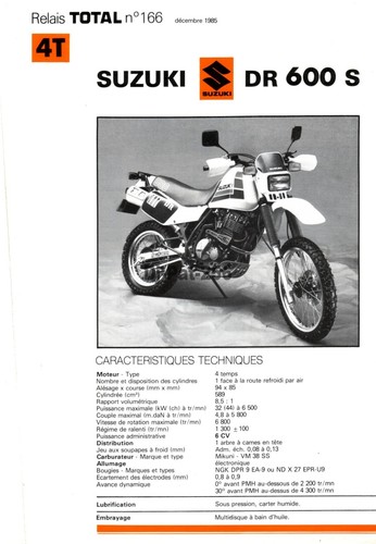 Fiche technique moto suzuki - technique,