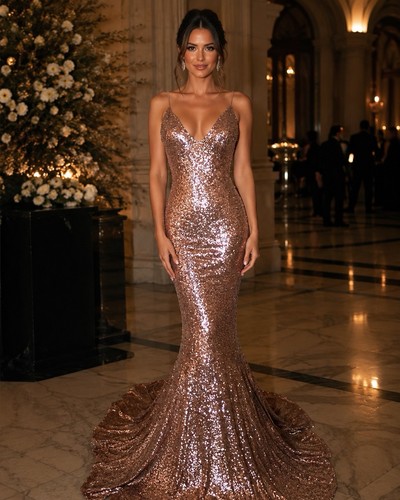 Maxi abito formale paillettes
