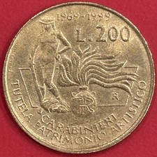 Moneta Italia 200 LIRE •