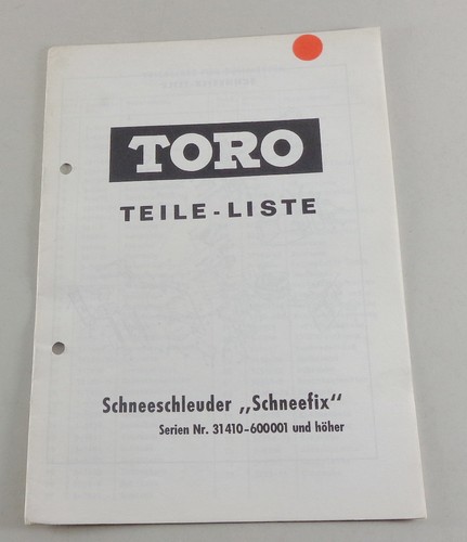 Catalogo parti toro spazzaneve - parti,