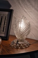 BAROVIER&TOSO Rare Blown MURANO Glass Art Deco Lamp mod. FOJA (Leaf) Italy 1940