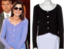 Giacca tweed nero principessa