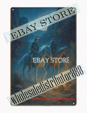 Spectral cowboys tin sign