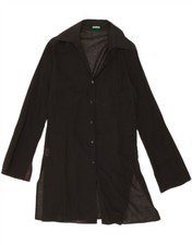 Abito camicia donna BENETTON UK 10 piccolo nero cotone CM08