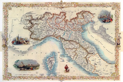 1800 mappa nord italia - mappa, veneto