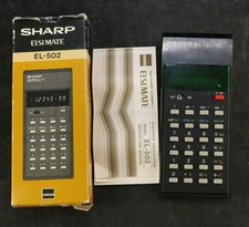 Vintage 1975 Sharp El-502 Elsi-Mate Calculator -Vfd Display - W/ Box & Manual.