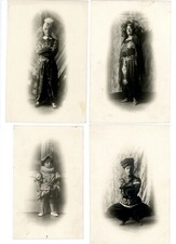 4 Foto Antica Costume Carnevale Travestimento Vecchia Fotografia Esotica Studio