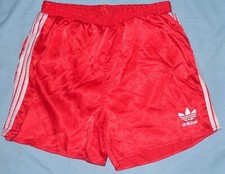 Pantaloncini corti ADIDAS VINTAGE 1980 squadra calcio atletica UOMO M ultra rari rossi