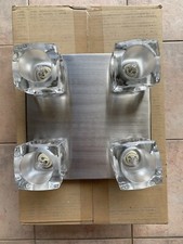 LUCI CUBICHE QUADRUPLE DA SOFFITTO - LAMPADARIO DI VETRO E ACCIAO CROMATO