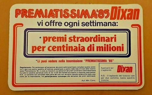 Premiatissima dixan - '85,