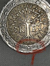 Moneta 2 Euro Francia 2001 con errore di conio