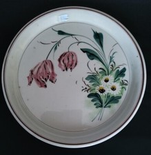 Piatto Ceramica Terraglia Floreale Grande Marchio Faenza Mondovì Laveno Galvani