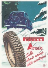 cartolina automobili A. Brovarone Publicard 1420: pneumatico Pirelli Artiglio