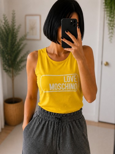 Love moschino canotta gialla - love,