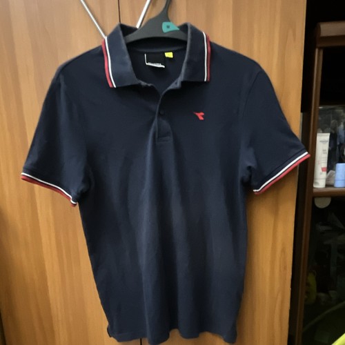 Diadora polo uomo blu in - l,