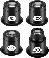 SET 4 LENTI DI INGRANDIMENTO MONOCOLO PER OROLOGIAIO ELETTRICISTA GIOIELLIERI