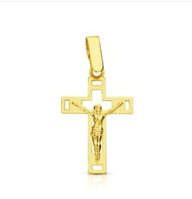 Pendente Oro 18K 750 Mls. Croce Cristo 22 X 14 MM.