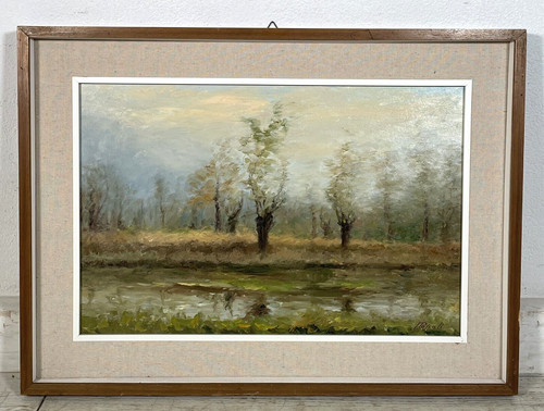 Quadro dipinto paesaggio olio - quadro,