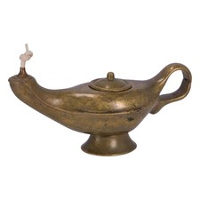 Lume ad olio a forma di lampada di aladino in ottone anticato regalo funzionante