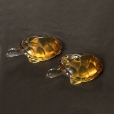 Lalique France Coppia Tartarughe in Cristallo Firmate