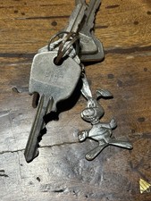 Portachiavi Coniglio Vintage Epoca Con Chiave Fiat Macchina