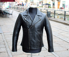 Giacca pelle uomo biker moto Guendj pelle caferacer stile perfecto taglia M