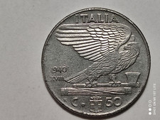 MONETA 50 CENTESIMI REGNO D'ITALIA 1940 VITT. EM. III RE E IMP. MAGNETICA