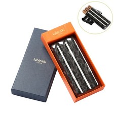 Portasigari tascabile LUBINSKI porta humidor 3 tubi sigari fibra di carbonio confezione regalo