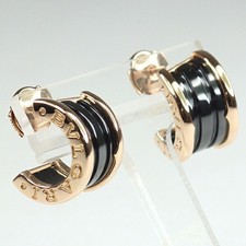 Orecchini BVLGARI B.Zero1, oro rosa, K18PG, ceramica nera